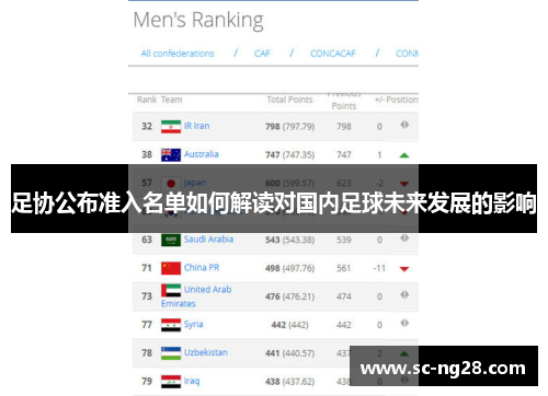 足协公布准入名单如何解读对国内足球未来发展的影响